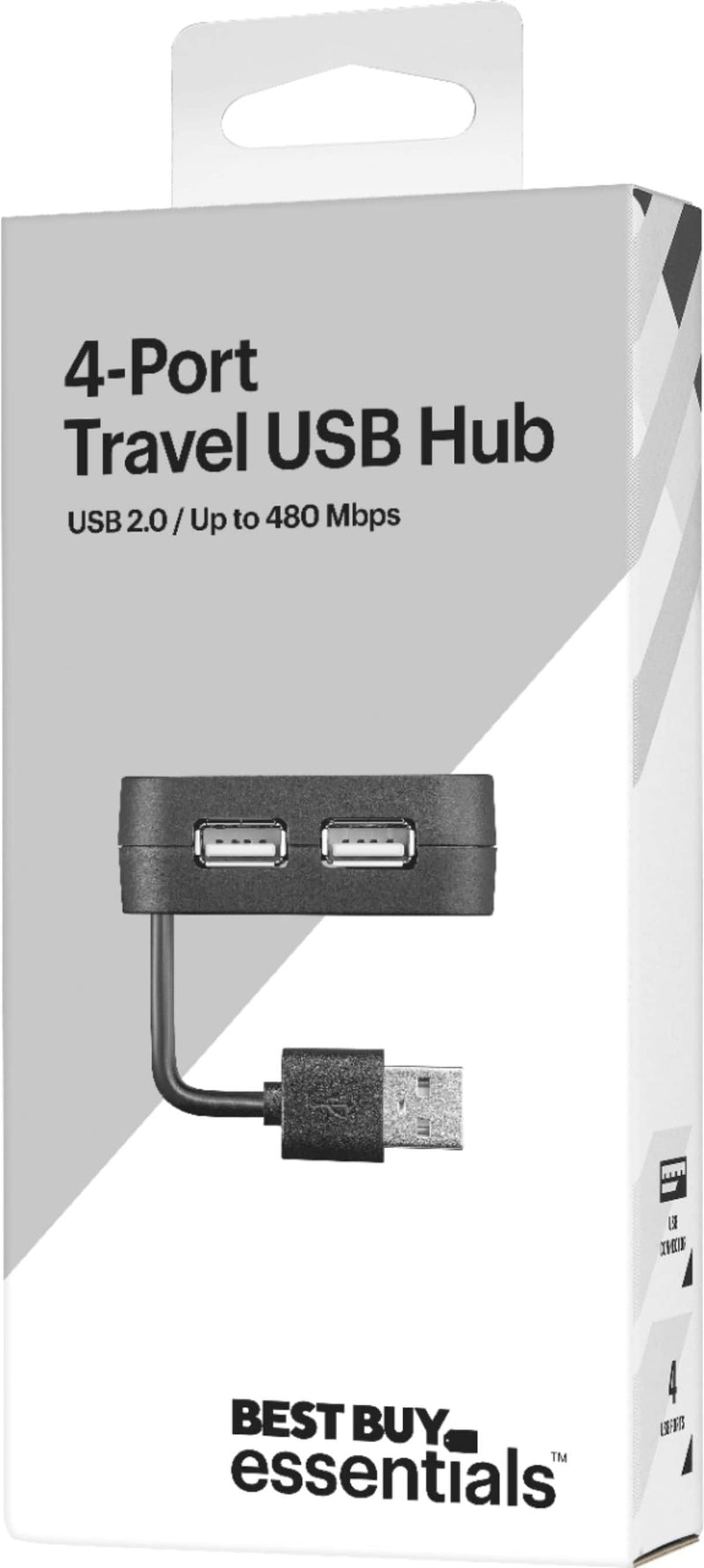 Best Buy essentials - 4-Port USB 2.0 Hub - Black