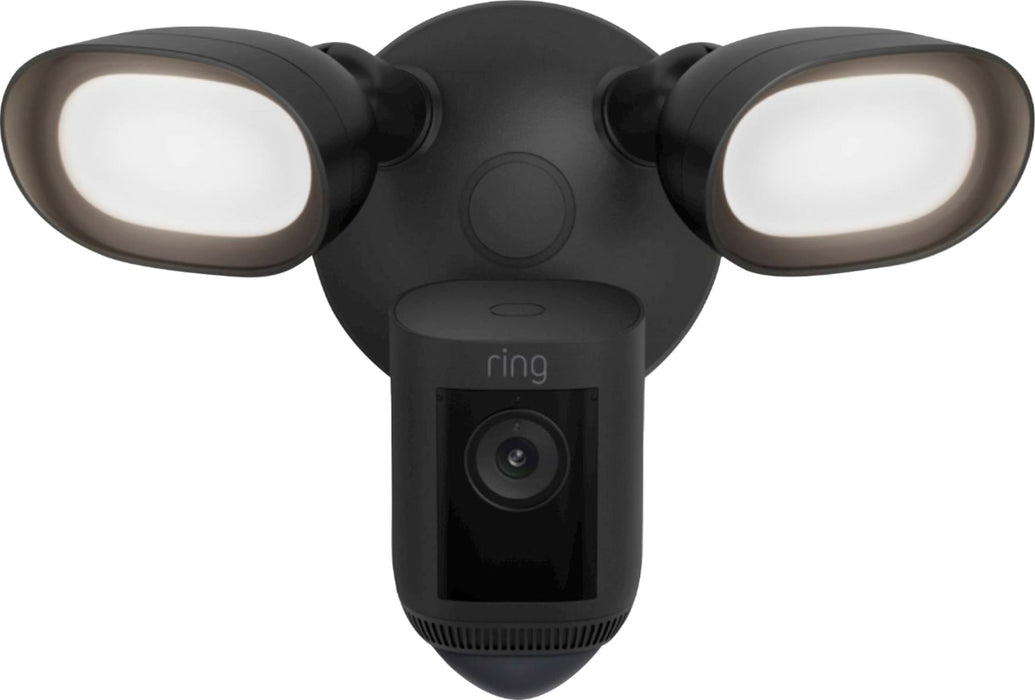 Ring - Floodlight Cam Wired Pro Outdoor Wi-Fi 1080p Surveillance Camera - Black