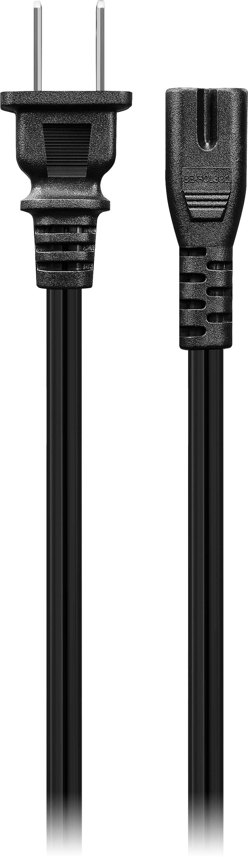Best Buy essentials - 6' 2-Slot Non-Polarized Power Cord - Black