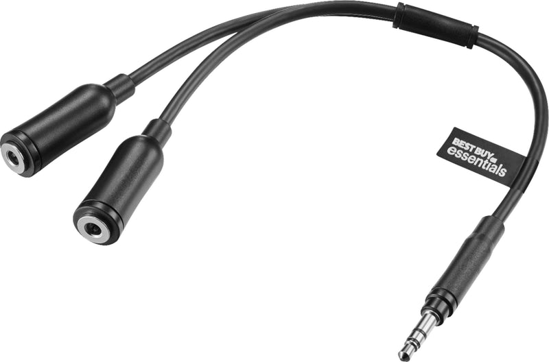 Best Buy essentials - 6" 2-Way Audio Splitter - Black