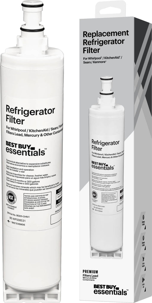 Best Buy essentials - NSF 42/53 Water Filter Replacement for Select Whirlpool KitchenAid and Sears/Kenmore Refrigerators - White