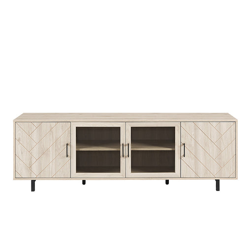 Walker Edison - Modern Herringbone TV Stand for TVs up to 80 - Birch