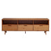 Walker Edison - Mid Century Modern 3 Drawer Solid Wood Console for TVs up to 80" - Caramel