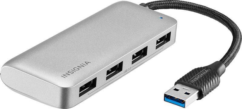 Insignia - 4-Port USB 3.0 Hub - Gray