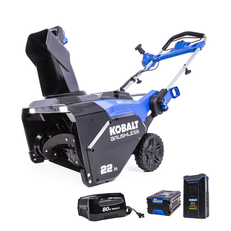 Kobalt 80-volt 22-in Single-stage Push Battery Snow Blower (Battery Included) (Charger Included)
