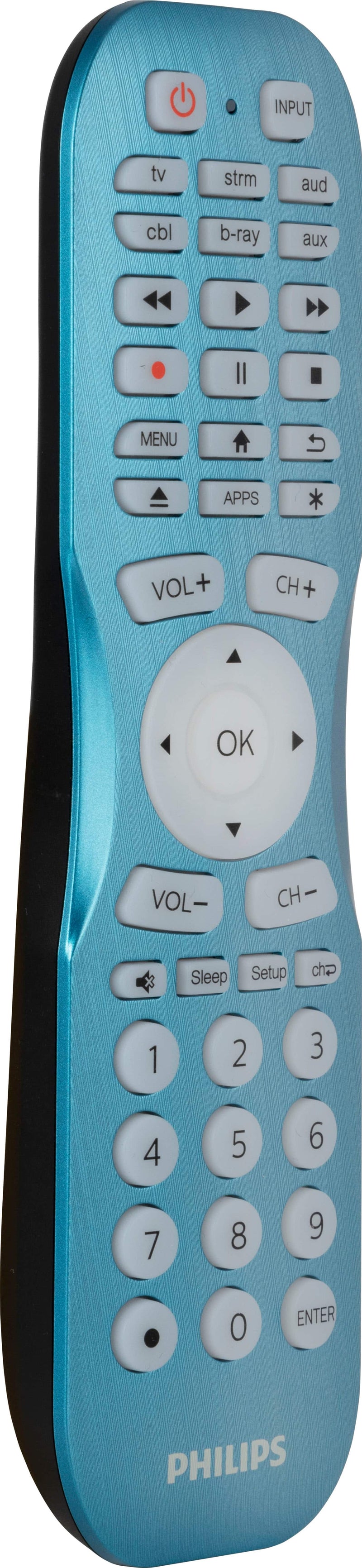 Philips - 6 Device Backlit Universal Remote Control - Brushed Electric Blue