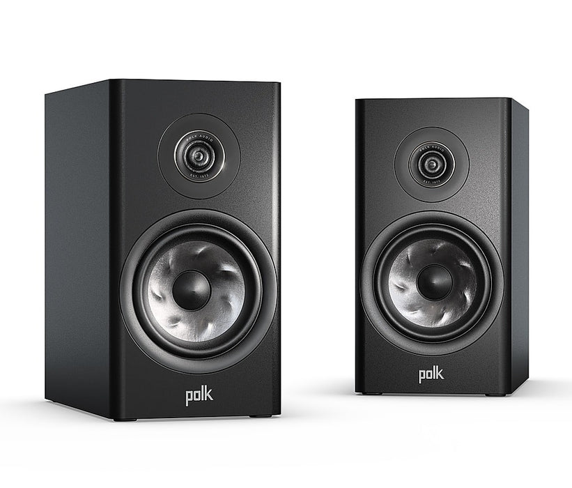 Polk Audio - Polk Reserve R100 Bookshelf Speaker 1" Pinnacle Ring Tweeter  5.25" Turbine Cone Woofer (Pair) - Black