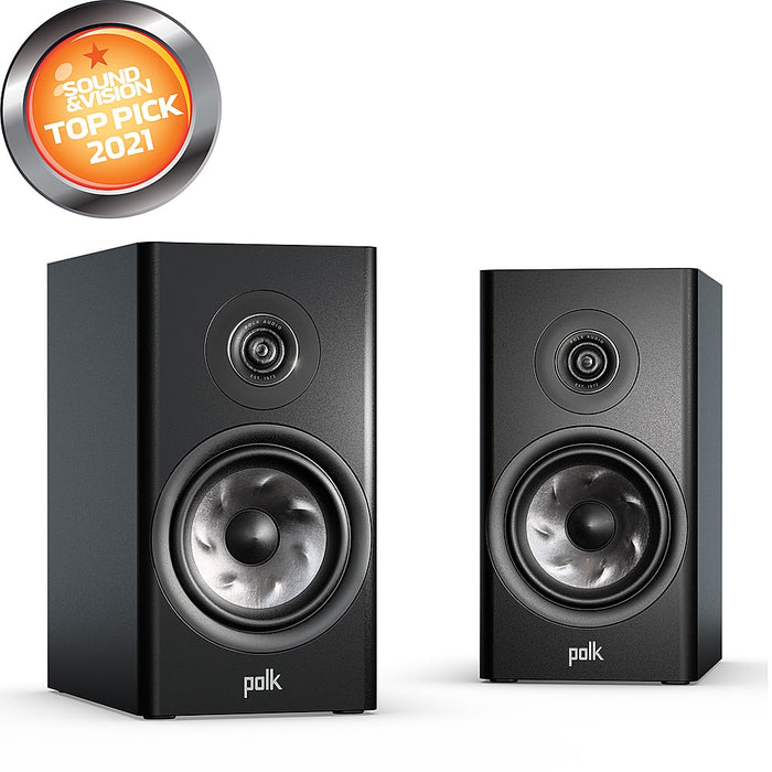 Polk Audio - Polk Reserve R200 Bookshelf Speaker 1" Pinnacle Ring Tweeter  6.5" Turbine Cone Woofer (Pair) - Black