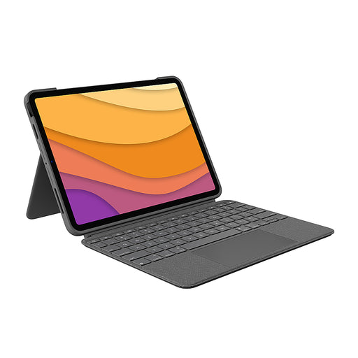 Logitech - Combo Touch Keyboard Folio for Apple iPad Air 10.9" (5th  4th Gen) with Detachable Backlit Keyboard - Oxford Gray