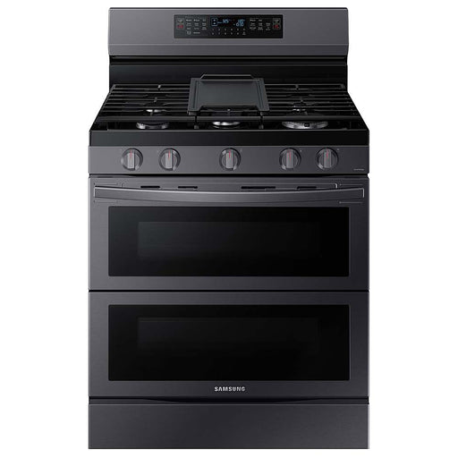 Samsung - 6.0 cu. ft. Smart Freestanding Gas Range with Flex Duo  Air Fry - Black Stainless Steel