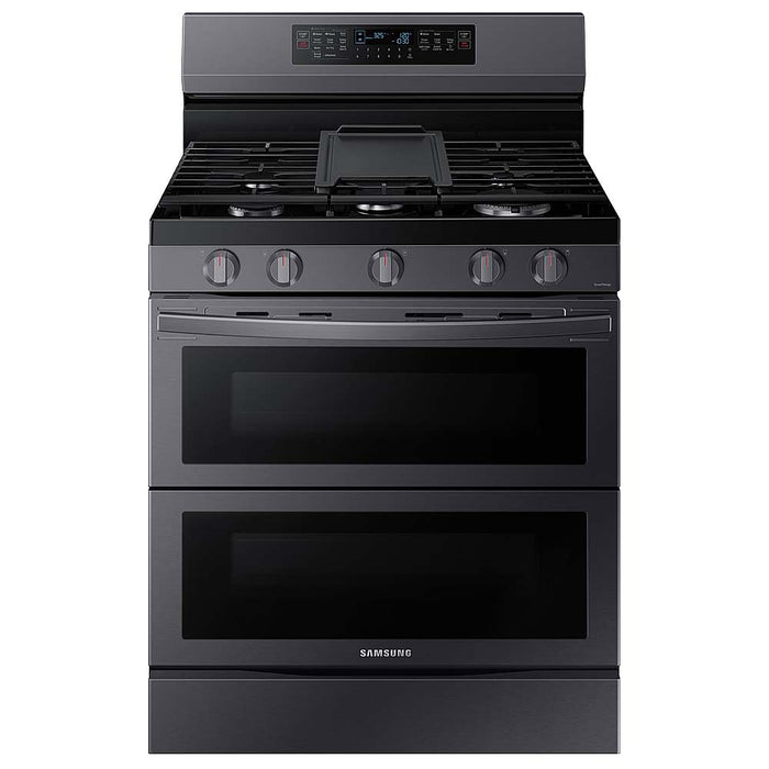 Samsung - 6.0 cu. ft. Smart Freestanding Gas Range with Flex Duo  Air Fry - Black Stainless Steel