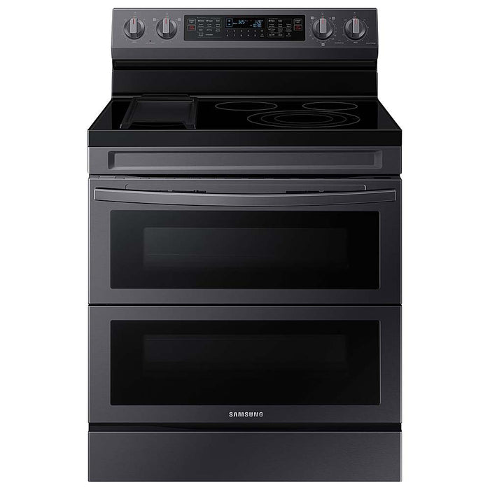 Samsung - 6.3 cu. ft. Smart Freestanding Electric Range with Flex Duo No-Preheat Air Fry  Griddle - Black Stainless Steel