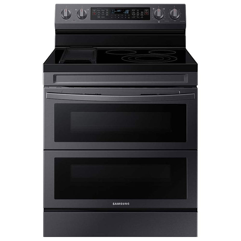 Samsung - 6.3 cu. ft. Smart Freestanding Electric Range with Flex Duo No-Preheat Air Fry  Griddle - Fingerprint Resistant Black Stainless Steel