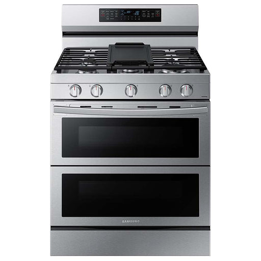 Samsung - 6.0 cu. ft. Smart Freestanding Gas Range with Flex Duo Stainless Cooktop  Air Fry - Stainless Steel