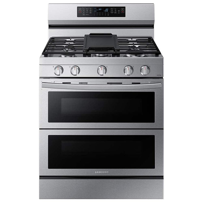 Samsung - 6.0 cu. ft. Smart Freestanding Gas Range with Stainless Cooktop  Air Fry - Stainless Steel