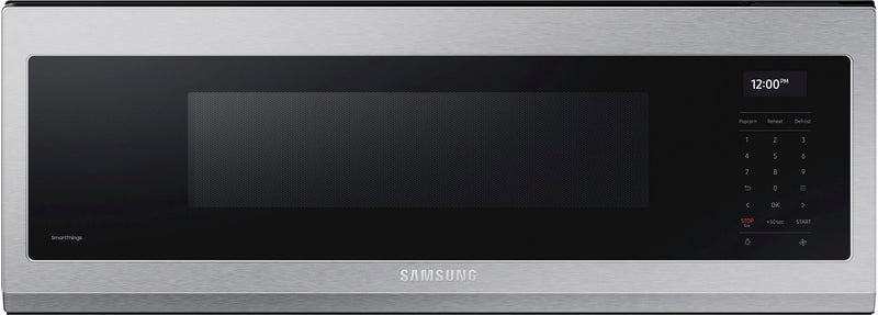 Samsung - 1.1 cu. ft. Smart SLIM Over-the-Range Microwave with 550 CFM Hood Ventilation - Stainless Steel