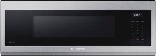 Samsung - 1.1 cu. ft. Smart SLIM Over-the-Range Microwave with 550 CFM Hood Ventilation Wi-Fi  Voice Control - Stainless Steel