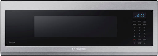 Samsung - 1.1 cu. ft. Smart SLIM Over-the-Range Microwave with 400 CFM Hood Ventilation Wi-Fi  Voice Control - Stainless Steel