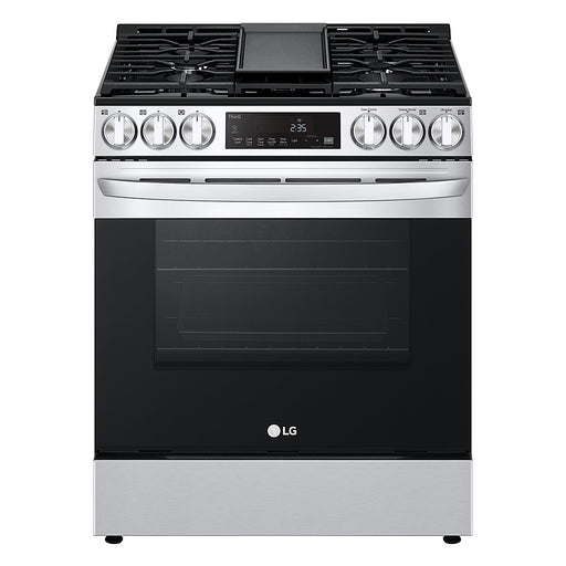 LG - 5.8 Cu. Ft. Smart Slide-In Gas True Convection Range with EasyClean and Air Fry - Stainless Steel