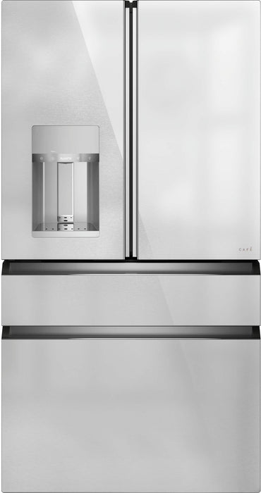 Caf - 22.3 Cu. Ft. 4-Door French-Door Counter-Depth Smart Refrigerator - Platinum Glass