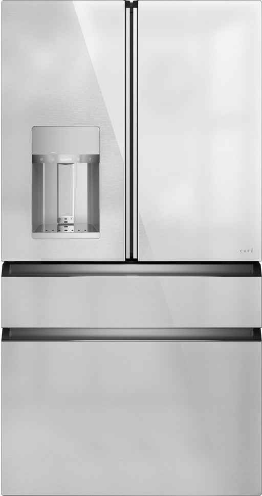 Caf - 22.3 Cu. Ft. Counter-Depth 4-Door French-Door Refrigerator - Platinum Glass