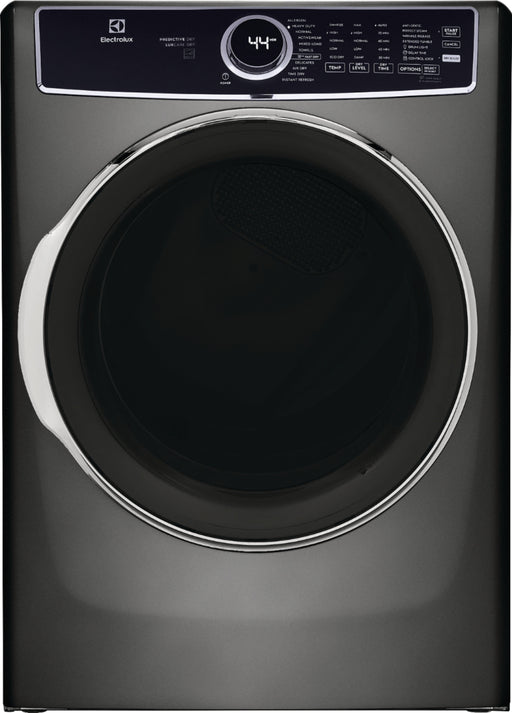 Electrolux - 8.0 Cu. Ft. Stackable Gas Dryer with Steam LuxCare Dry System  Air Dry Cycle - Titanium