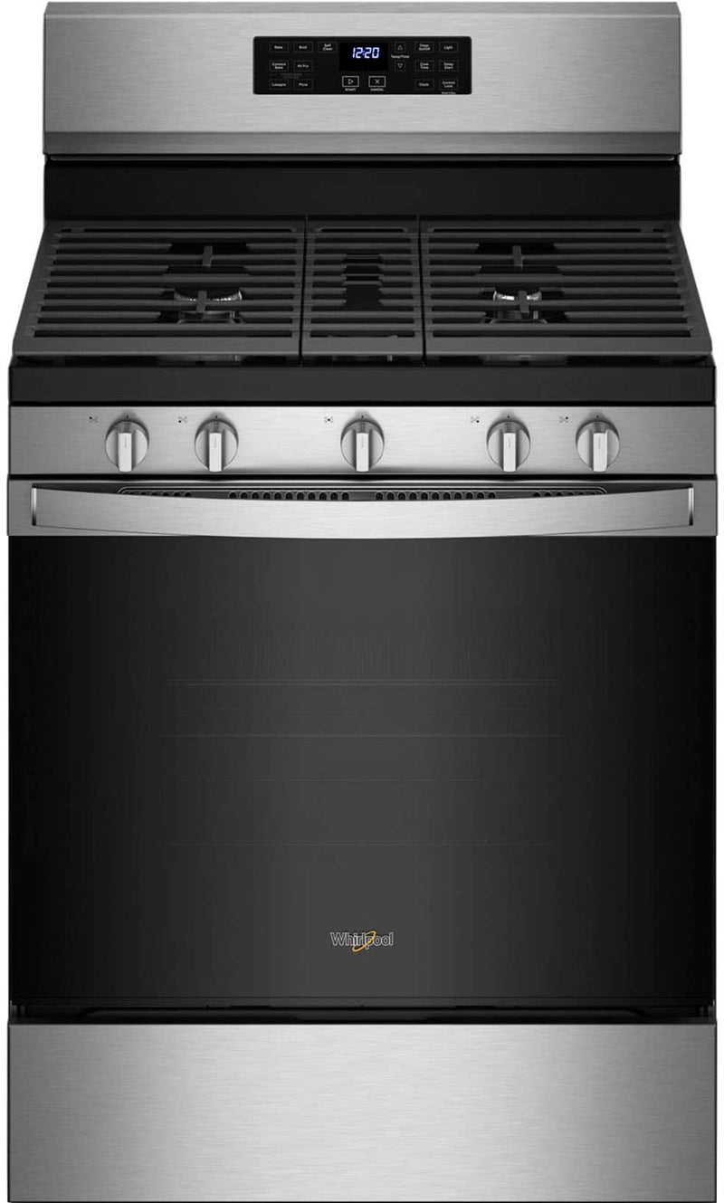 Whirlpool - 5.0 Cu. Ft. Gas Burner Range with Air Fry for Frozen Foods - Fingerprint Resistant Stainless Steel