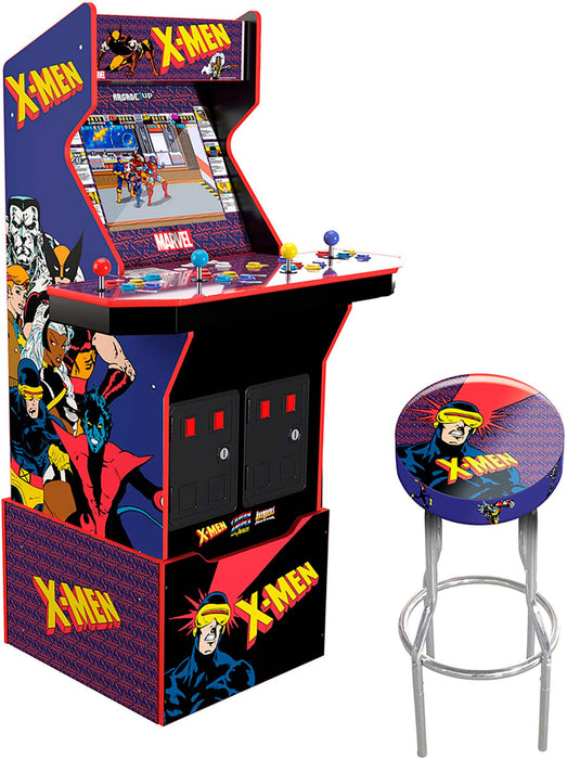 Arcade1Up - X-Men Arcade with Stool Riser Lit Deck  Lit Marquee - Multi