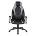 OSP Home Furnishings - Commander Gaming Chair in Black Faux Leather and Grey Accents - Gray