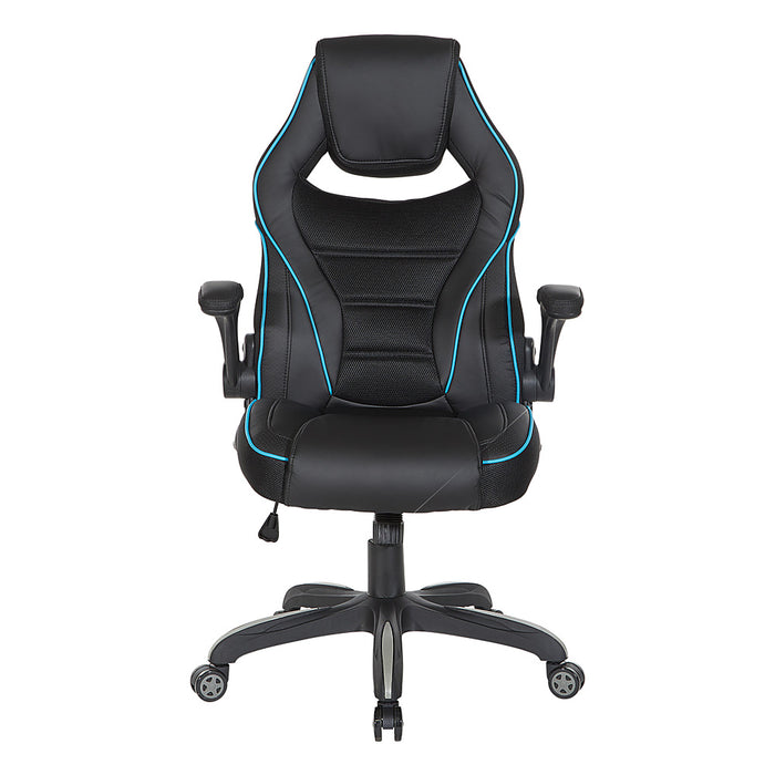 OSP Home Furnishings - Xeno Gaming Chair in Faux Leather - Blue