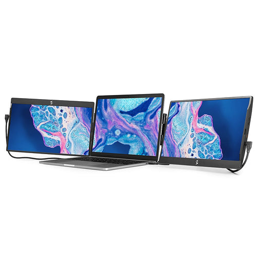 SideTrak - Swivel Triple 12.5" Attachable Portable Monitor - Black