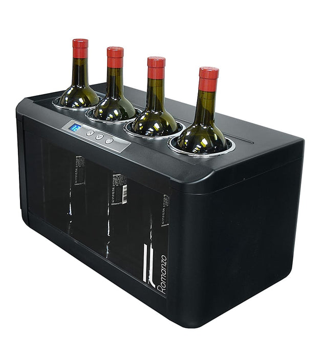 Vinotemp - 4-Bottle Open Wine Cooler - Black