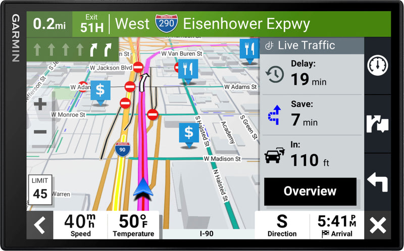 Garmin - DriveSmart 86 8" GPS with Built-In Bluetooth Map Updates and Traffic Updates - Black