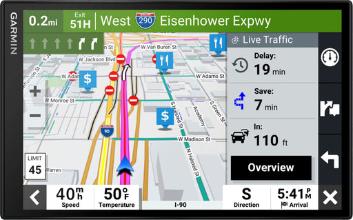 Garmin - DriveSmart 86 8" GPS with Built-In Bluetooth Map Updates and Traffic Updates - Black