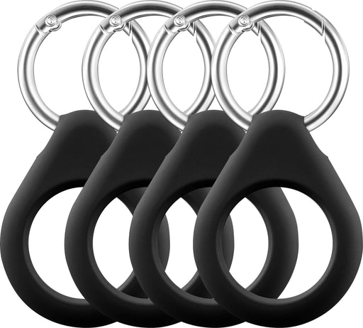 Insignia - Key Ring Case for Apple AirTag (4-Pack) - Black