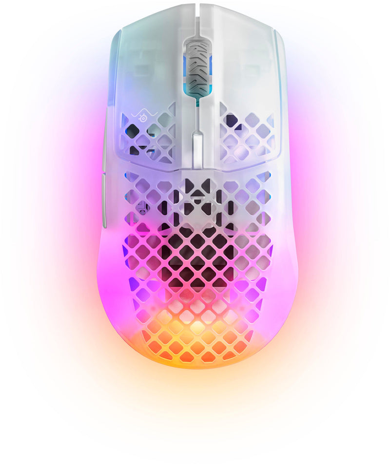 SteelSeries - Aerox 3 Super Light Honeycomb Wireless RGB Optical Gaming Mouse - Wireless - Ghost Edition