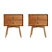 Walker Edison - Mid Century 2-Drawer Nightstand set of 2 - Caramel