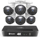 Swann Master Series Home 8-Channel 6-Camera 4K UHD Indoor/Outdoor PoE Wired 2TB HDD NVR Security Surveillance System - Black