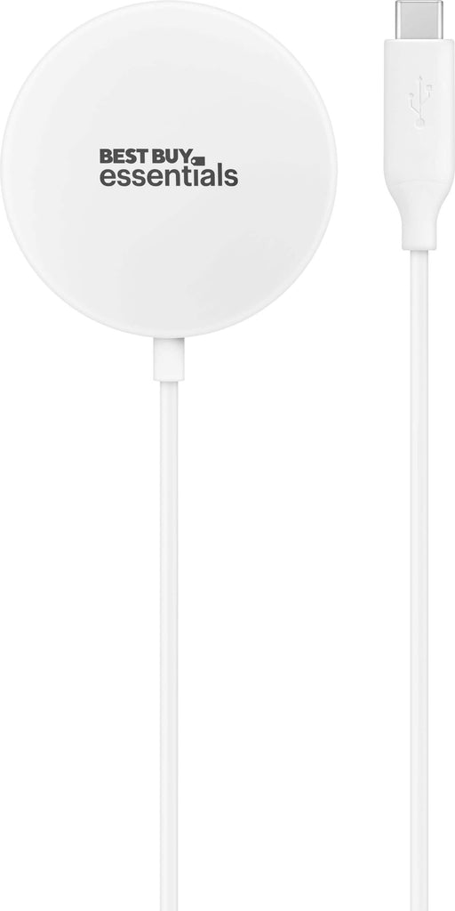 Best Buy essentials - Magnetic 7.5W Wireless Charger for iPhone 16/15/14/13/12 Series MagSafe Compatible Devices - White