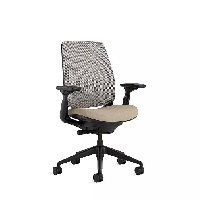 Steelcase - Series 2 3D Airback Chair with Black Frame - Oatmeal/Nickel