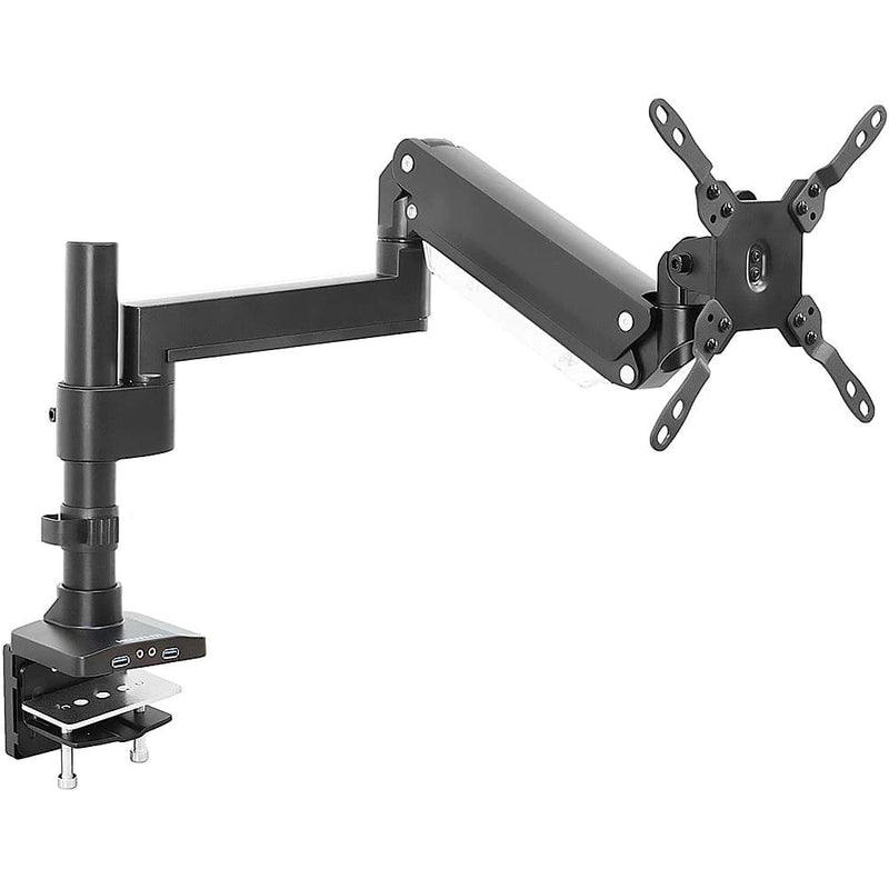 Mount-It - Heavy Duty Monitor Desk Mount w/ USB  Multimedia Ports up to 35" - Black