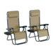 Hastings Home Zero Gravity Chairs Set of 2 - Beige