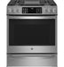 GE Profile - 5.6 Cu. Ft. Slide-In Gas True Convection Range with Built-In Wi-Fi and Hot Air Frying - Stainless Steel