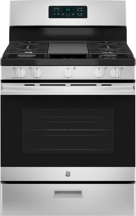 GE - 5.0 Cu. Ft. Freestanding Gas Range - Stainless Steel