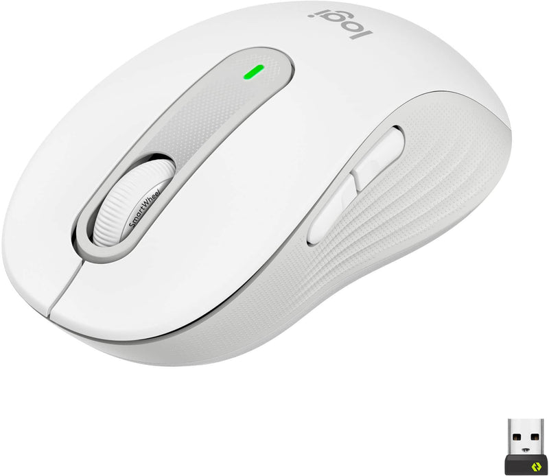 Logitech - Signature M650 Wireless Optical Mouse with Silent Clicks - Wireless - Off-White