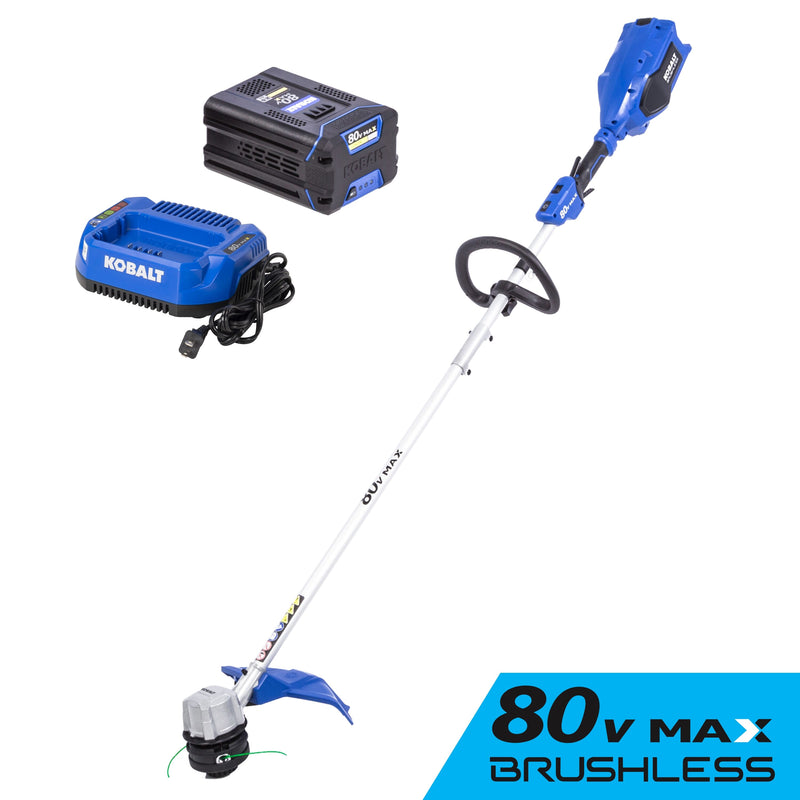 Kobalt 80-volt 16-in Straight Shaft Battery String Trimmer 2.5 Ah (Battery Included) (Charger Included)