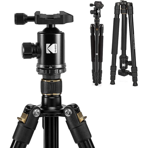 Kodak - Photo Gear 63" Tripod and Monopod with 360 Ball Head - Premium Professional 2-in-1 Aluminum Camera Stand - Black