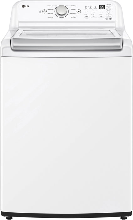 LG - 4.8 Cu. Ft. High-Efficiency Smart Top Load Washer with 4 Way Agitator and TurboDrum - White