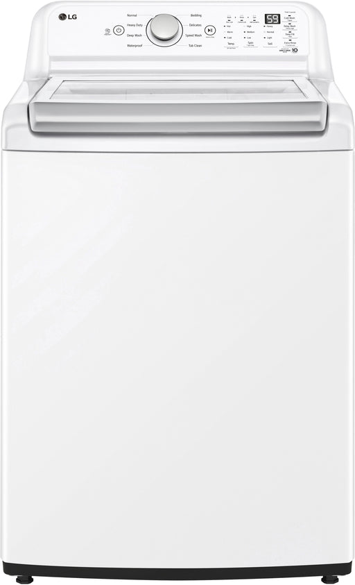 LG - 4.8 Cu. Ft. High-Efficiency Smart Top Load Washer with 4 Way Agitator and TurboDrum - White