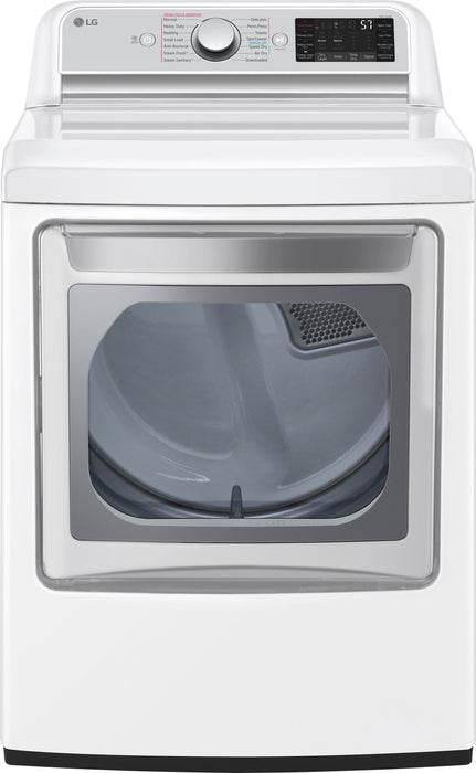 LG - 7.3 Cu. Ft. Smart Electric Dryer with Steam and Sensor Dry - White